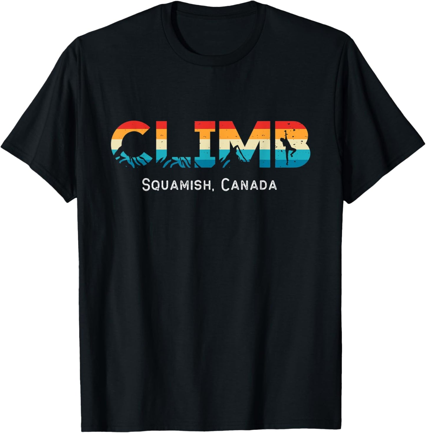 Vintage Climb Squamish, Canada Rock Climbing Bouldering T-Shirt - T-Shirt | Black