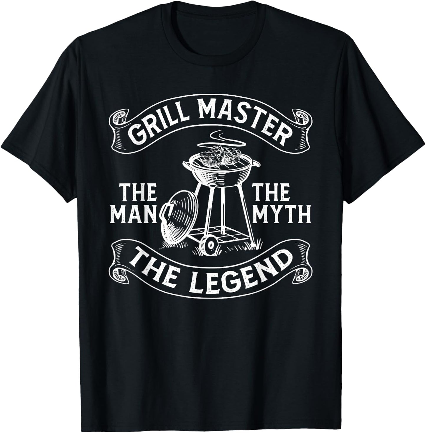 Funny BBQ Smoker Grill Master The Man The Myth Legend T-Shirt - T-Shirt | Black