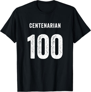 Centenarian 100 Years Of Being Awesome Happy 100th Birthday T-Shirt - T-Shirt | Black