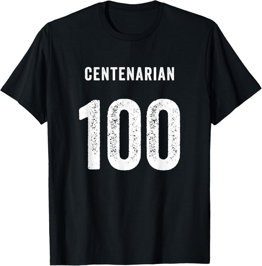 Centenarian 100 Years Of Being Awesome Happy 100th Birthday T-Shirt - T-Shirt | Black