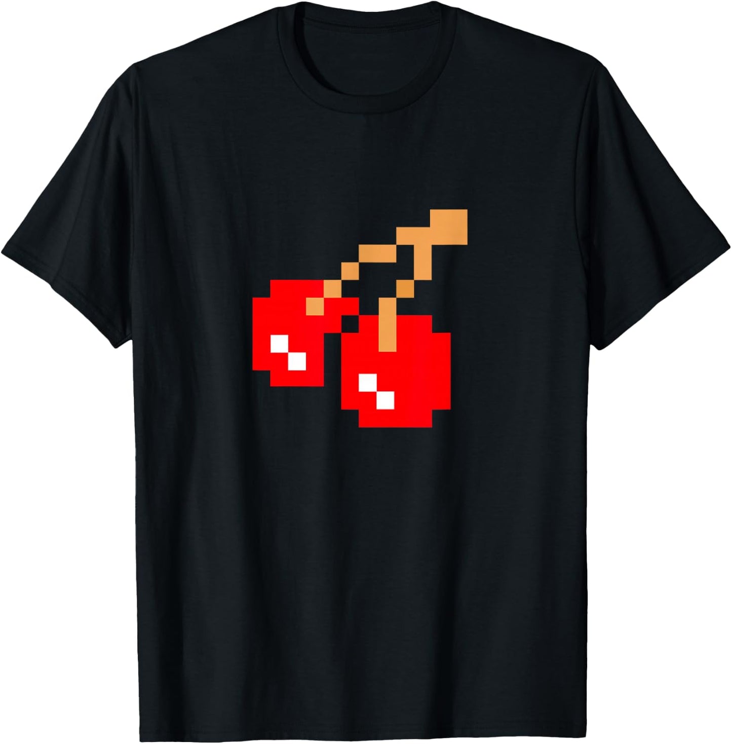 Cherries Cherry Pixel 8-bit Arcade Game Matching Costume Man T-Shirt - T-Shirt | Black