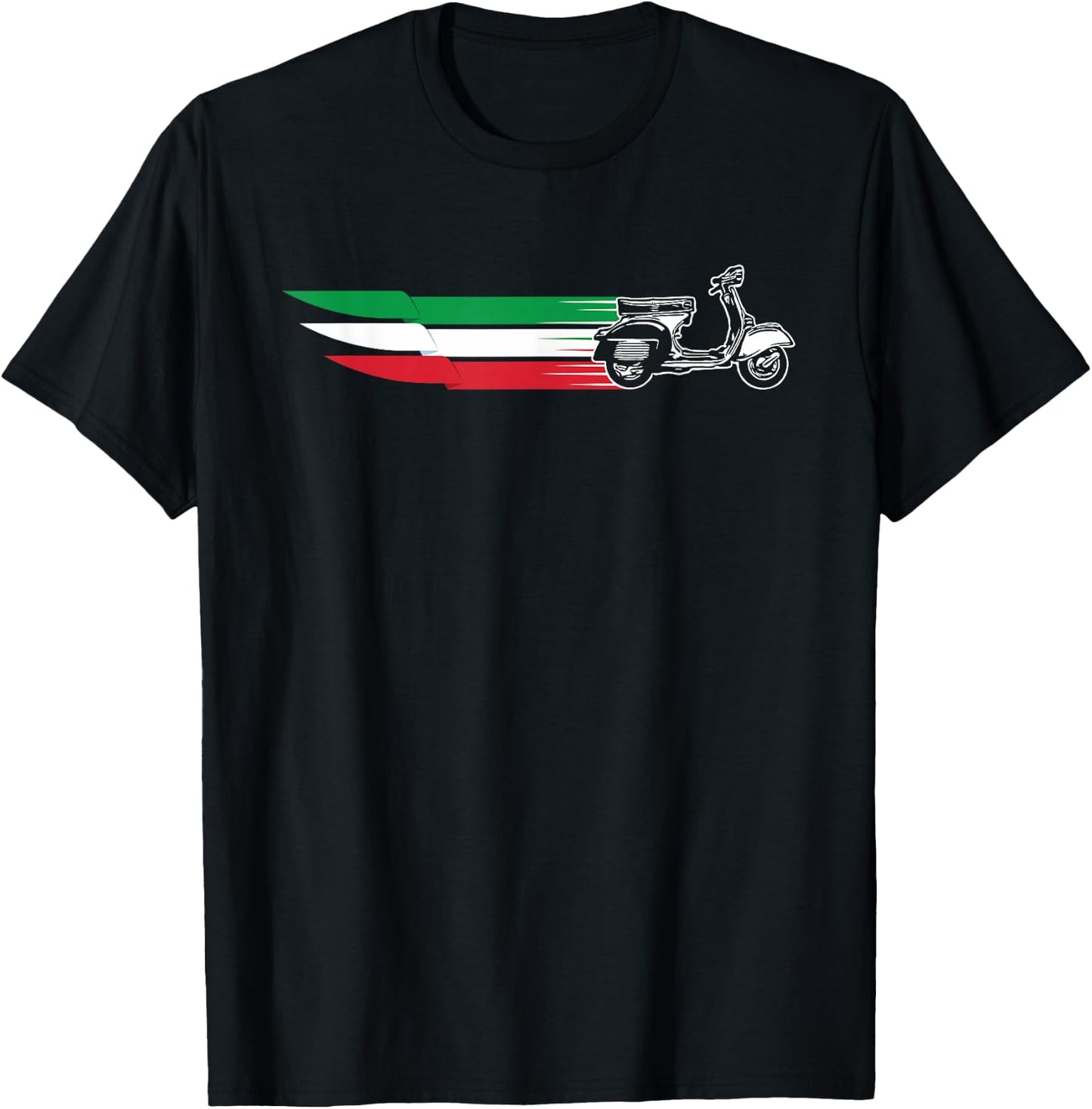 Tricolore - Italian Flag Italian Scooter T-Shirt - T-Shirt | Black