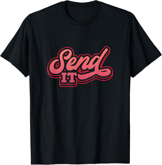 Dirt Bike Send It Motorcycle Biker Rider Motorcyclist T-Shirt - T-Shirt | Black