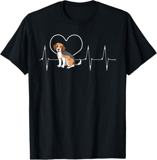 Beagle Heartbeat Breeder Small Scent Dog Hunting Hare T-Shirt - T-Shirt | Black