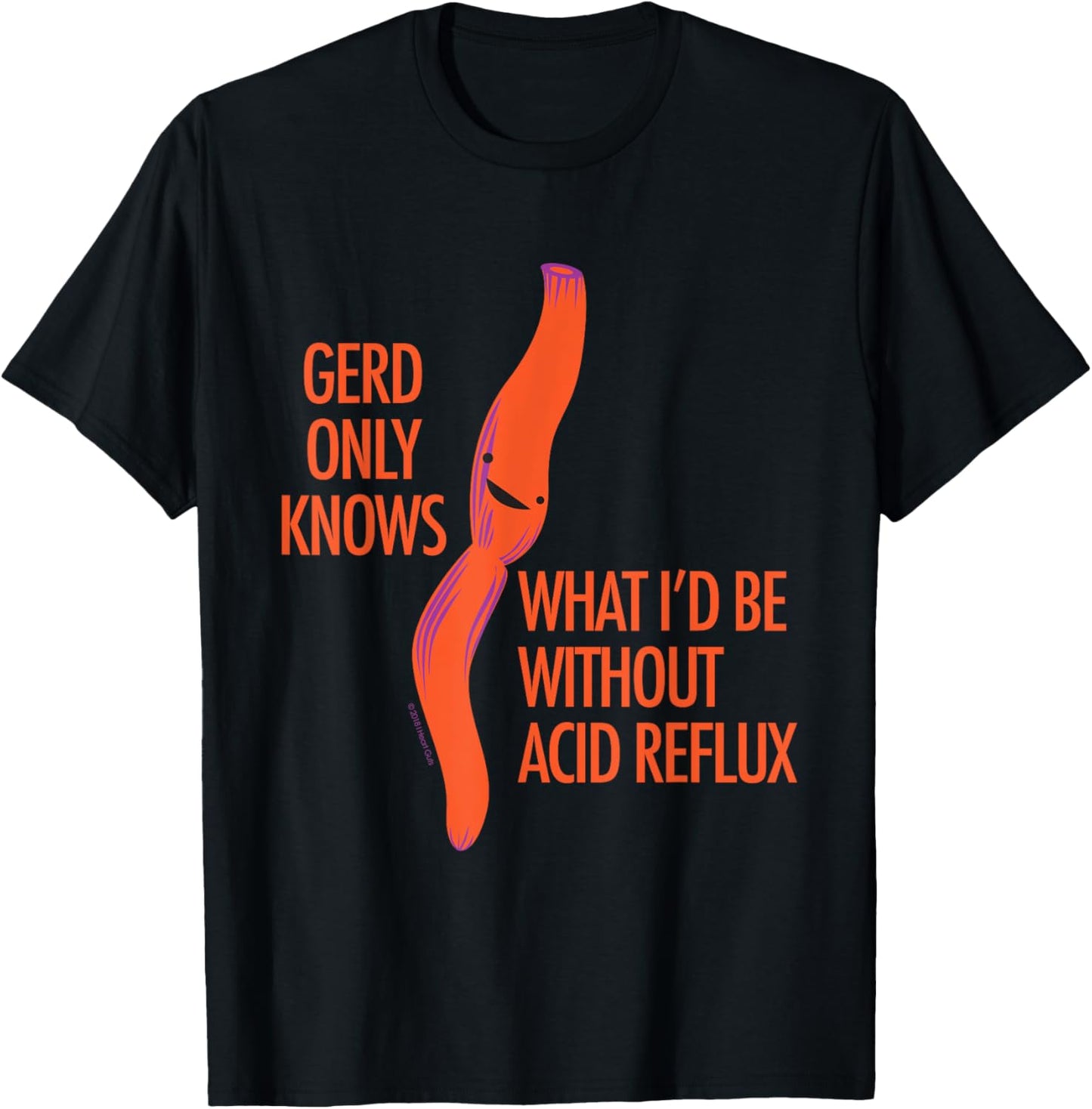 GERD Reflux Funny Gift - Cute Esophagus Surgery Humor T-Shirt - T-Shirt | Black