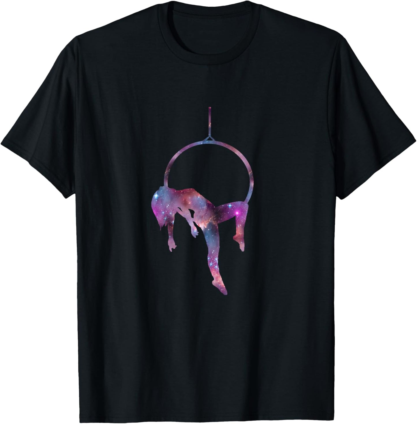 Aerial Hoop Galaxy Aerial Yoga Hanging Aerialis Aerial T-Shirt - T-Shirt | Black