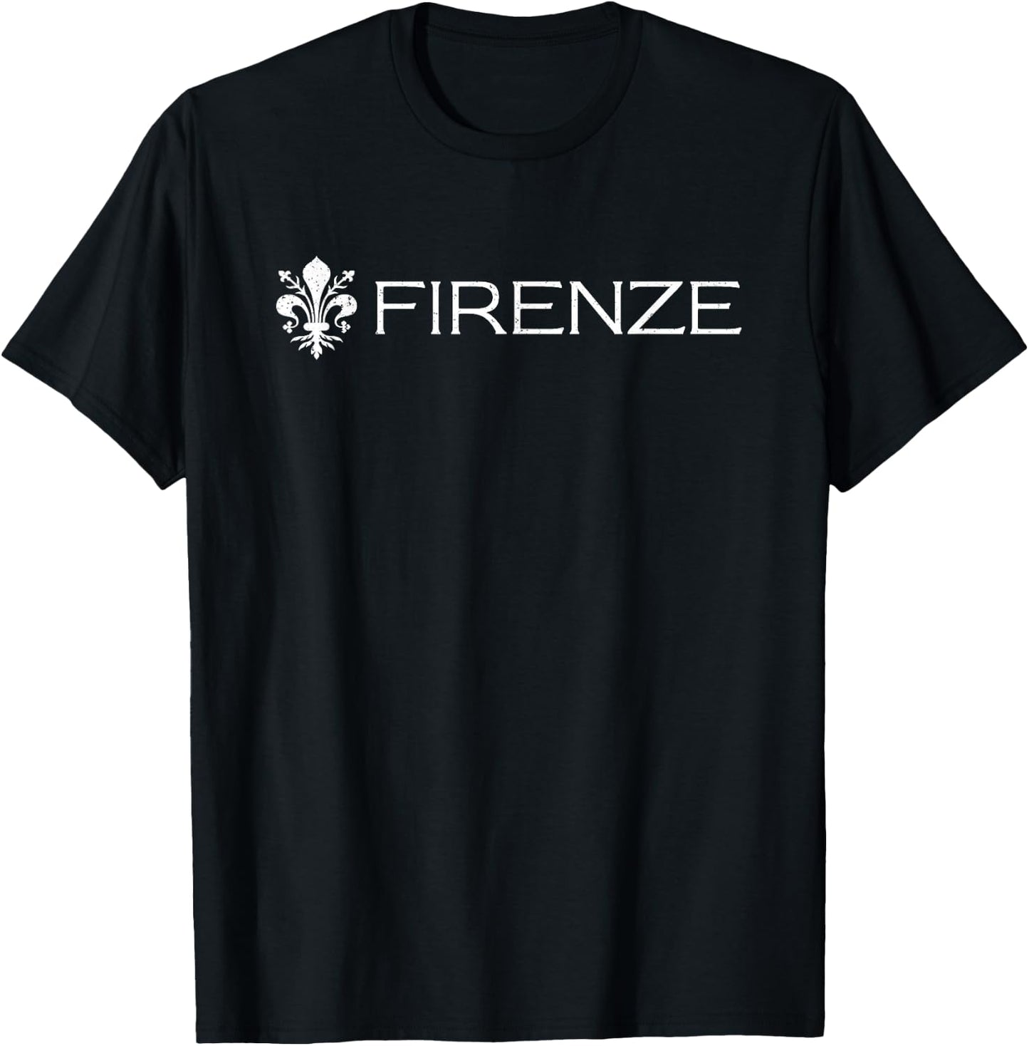 Flag of Florence Italy Tuscany Firenze Emblem Arms Symbol T-Shirt - T-Shirt | Black