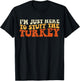 I'm Just Here To Stuff The Turkey Retro Thanksgiving Couple T-Shirt - T-Shirt | Black