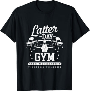 Latter-Day Gym Missionary LDS Church Funny Mormon T-Shirt - T-Shirt | Black