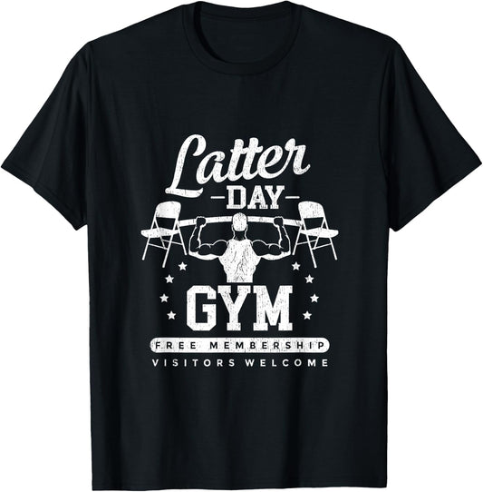 Latter-Day Gym Missionary LDS Church Funny Mormon T-Shirt - T-Shirt | Black