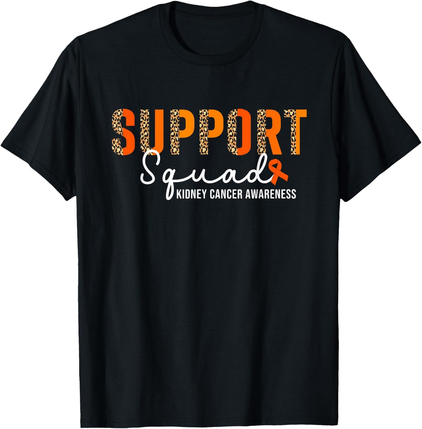 Support Squad Kidney Cancer Ribbon Kidney Cancer T-Shirt - T-Shirt | Black