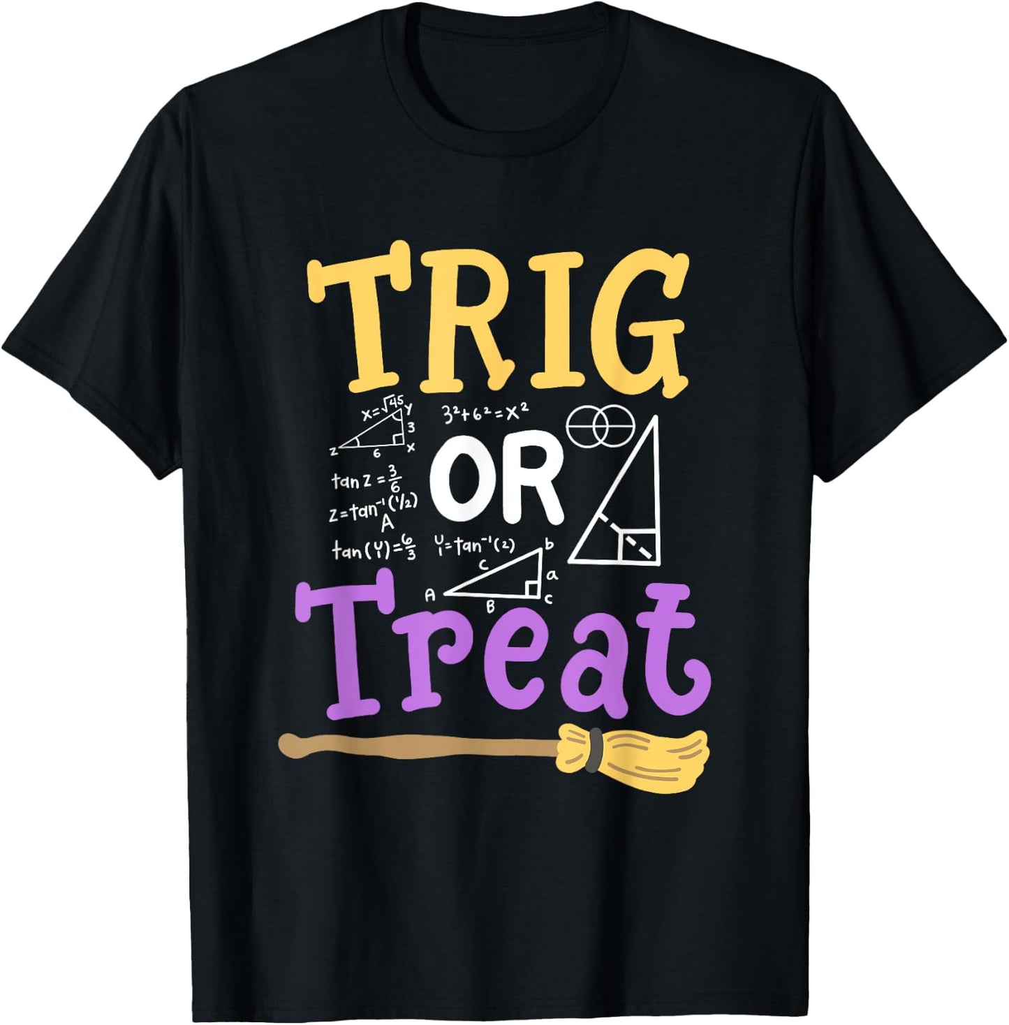 Halloween Math Teacher Trig Or Treat Student School College Women Kids T-Shirt - T-Shirt | Black