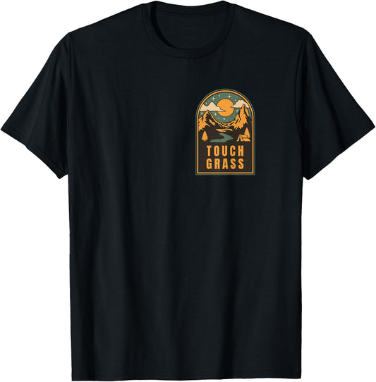 Touch Grass - Gen-Z Humorous Nature Design T-Shirt - T-Shirt | Black