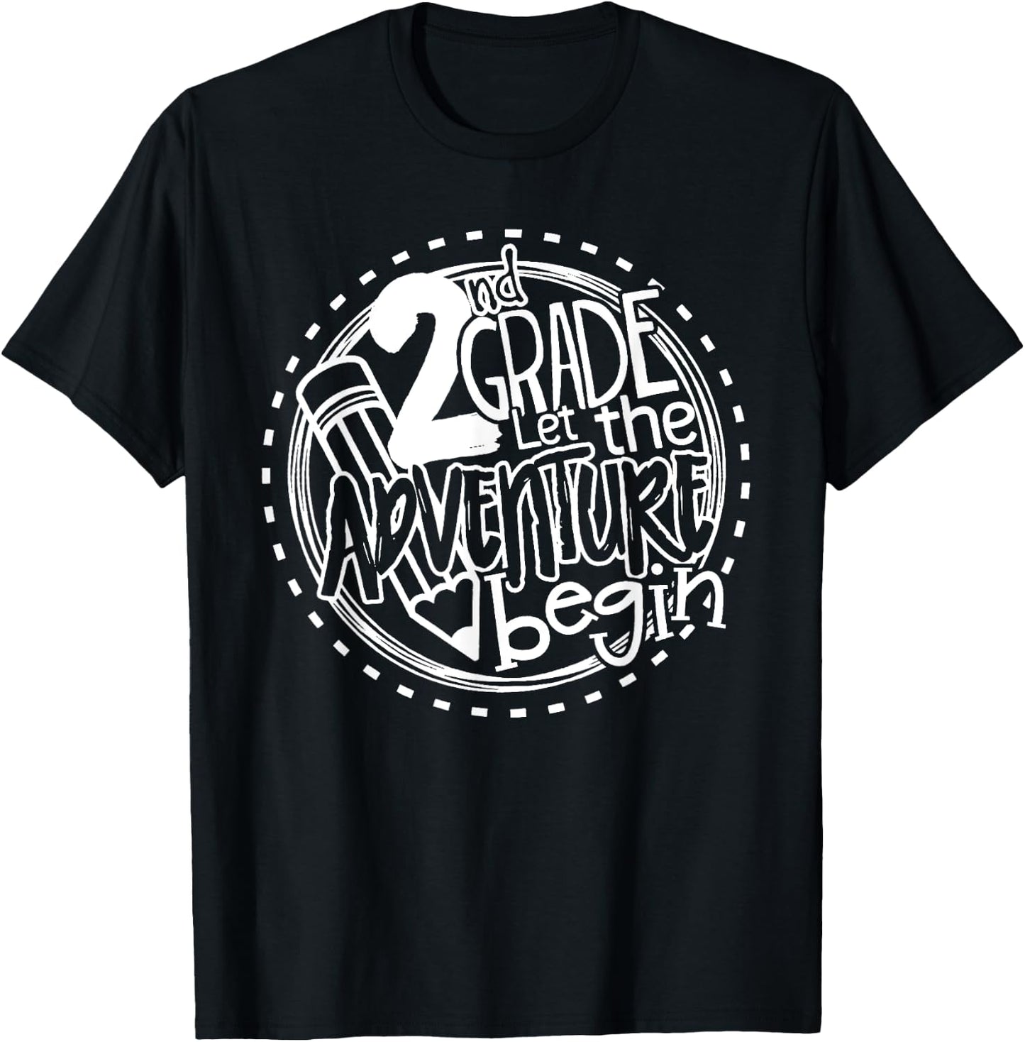 Let the 2nd Grade Adventure Begin Second Grade Teacher Women Girls Kids T-Shirt - T-Shirt | Black