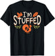 Muusui Apparel Pregnancy Announcement Funny I'm Stuffed Thanksgiving T-Shirt - T-Shirt | Black