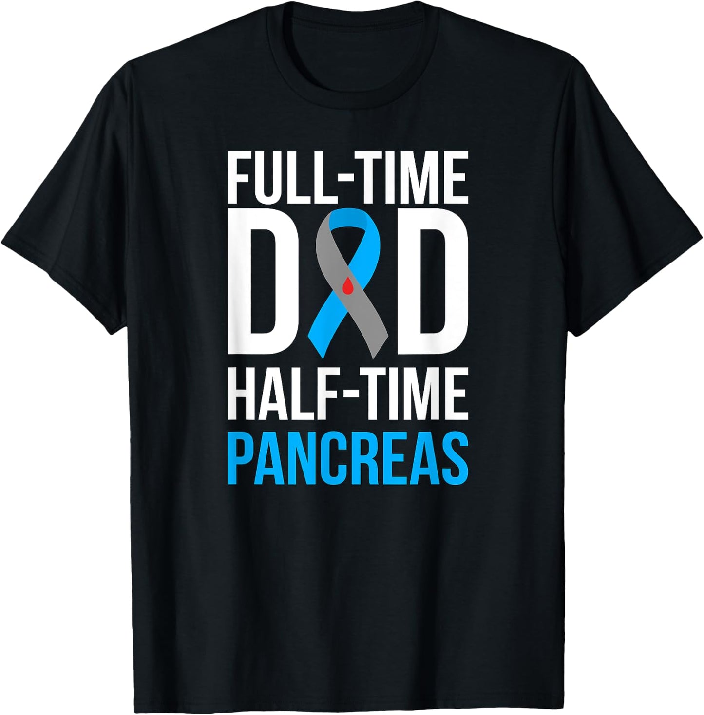 Dad Of Type 1 Diabetes Warrior T1D Diabetes Fighter Father T-Shirt - T-Shirt | Black