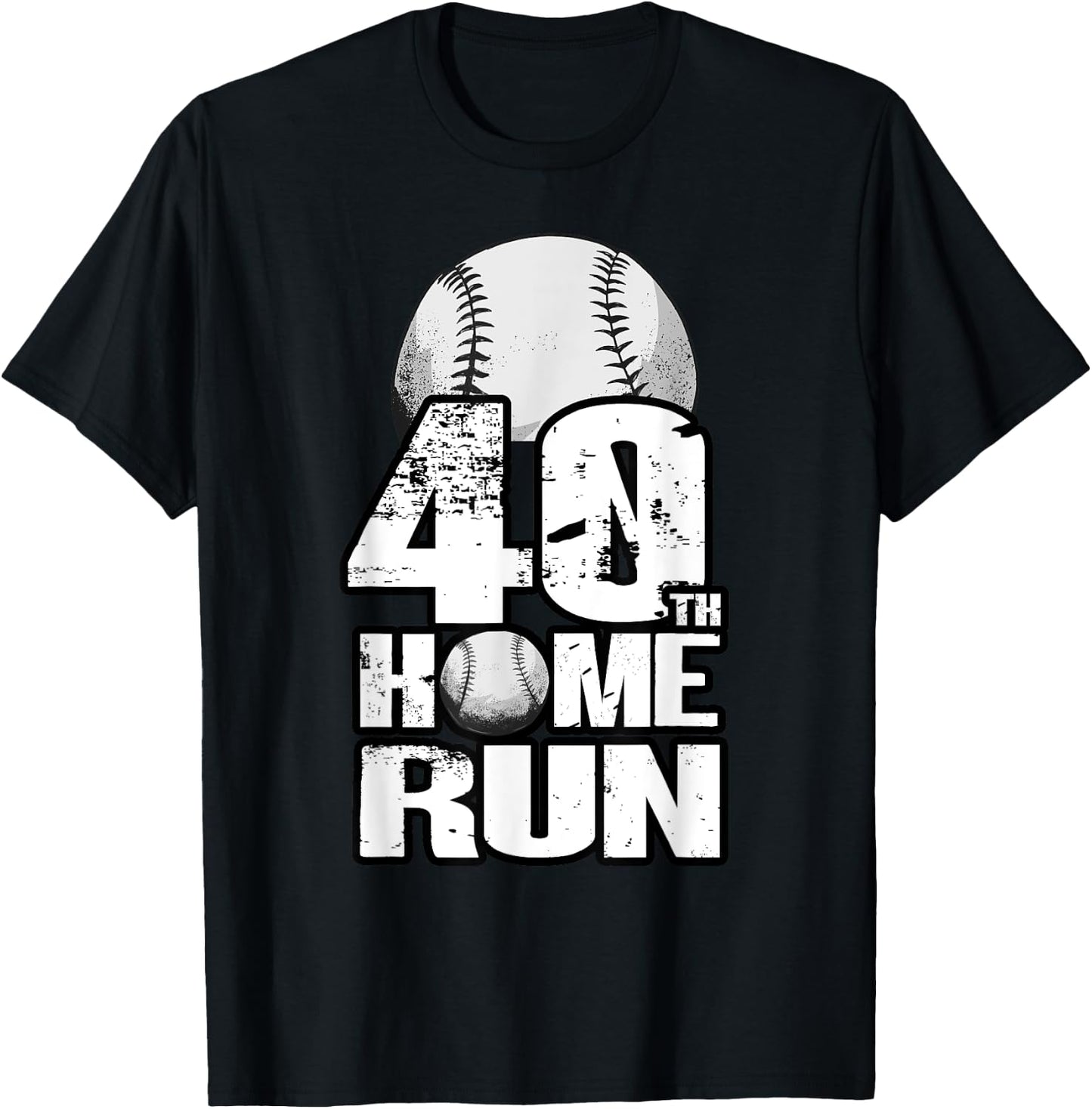 40 Years Old Vintage Baseball 40th Birthday T-Shirt - T-Shirt | Black