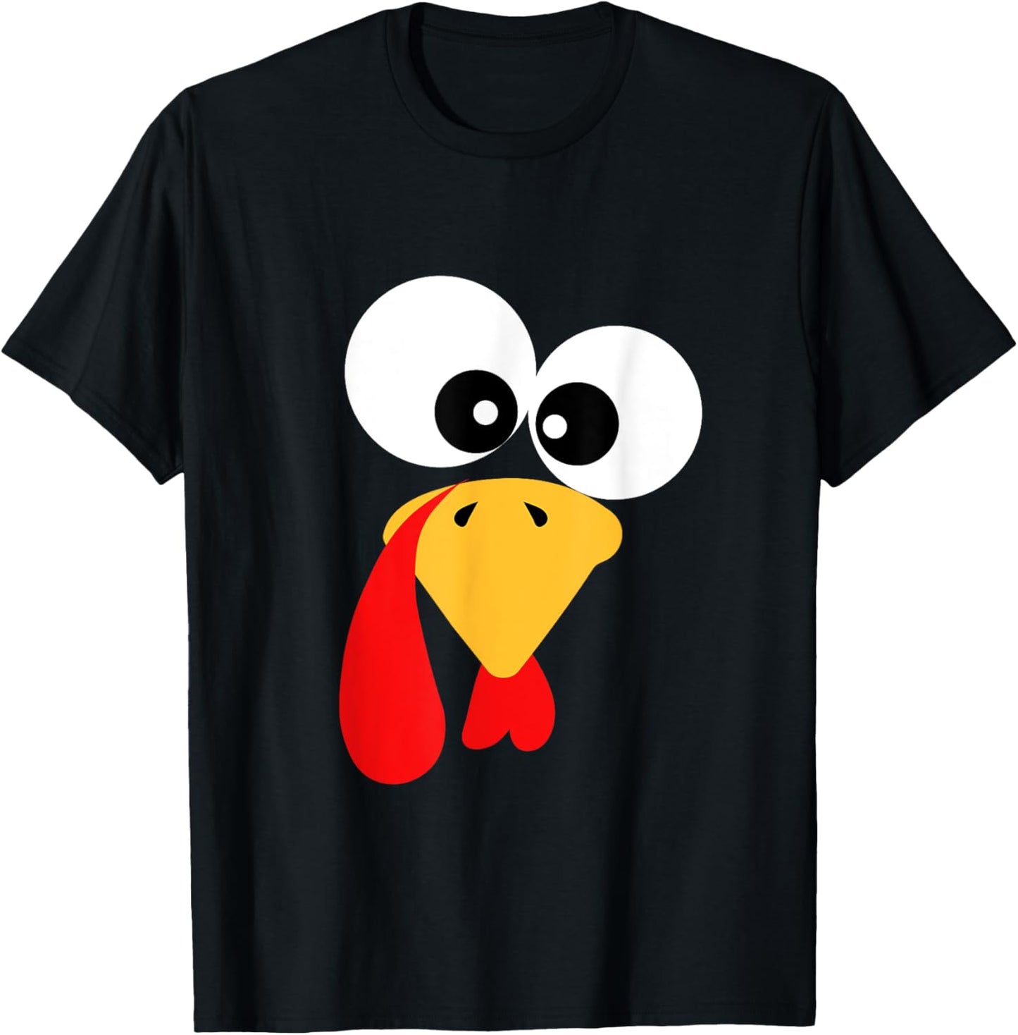 Thanksgiving Turkey Face Family Costume Kids Funny Turkey T-Shirt - T-Shirt | Black