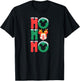 Amazon Essentials Men's Mickey Mouse Ho Ho Ho Snowy Christmas Antlers , Black Graphic Print, Small T-Shirt - T-Shirt | Black