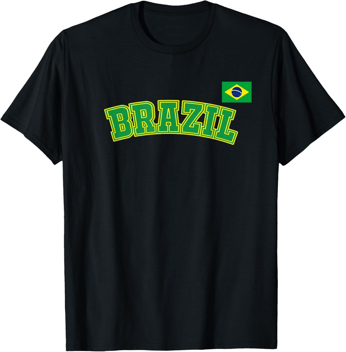 Brazil T Shirt Women Men Kids Brasil Brazilian Flag T-Shirt - T-Shirt | Black