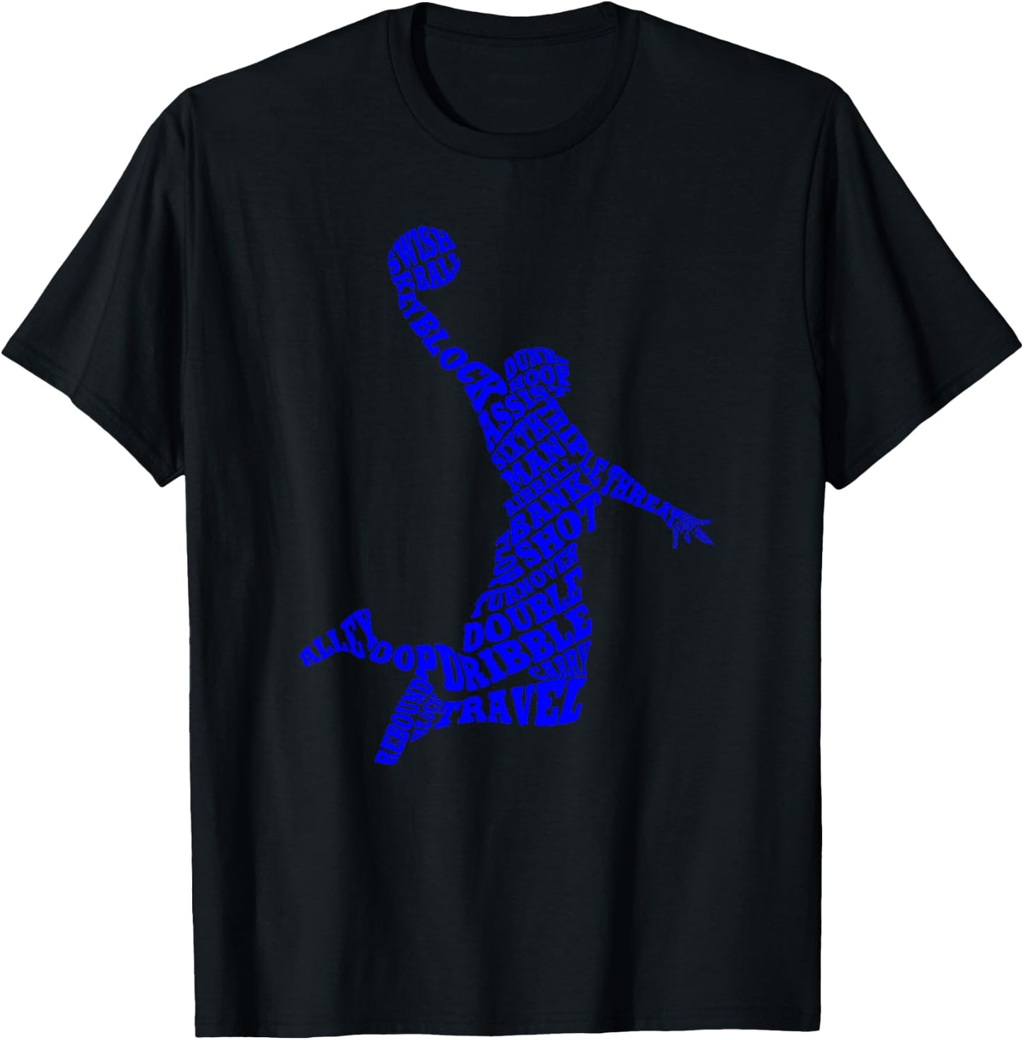 Basketball Player Typography Word Art T-Shirt - T-Shirt | Black