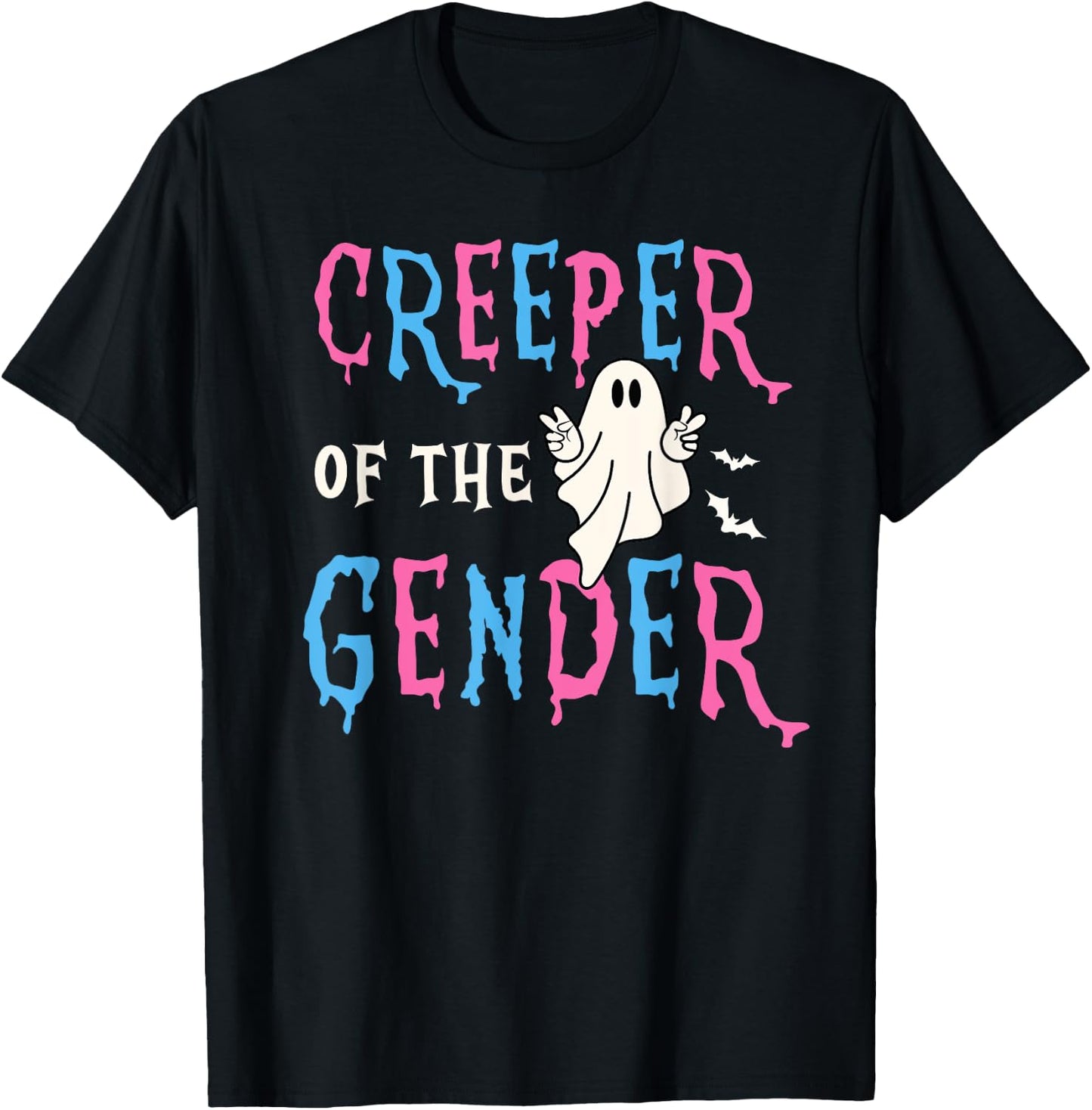 Keeper of Gender Halloween Funny Creeper Gender Reveal Party T-Shirt - T-Shirt | Black