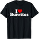 I Love Heart Burritos Mexican Food T-Shirt - T-Shirt | Black