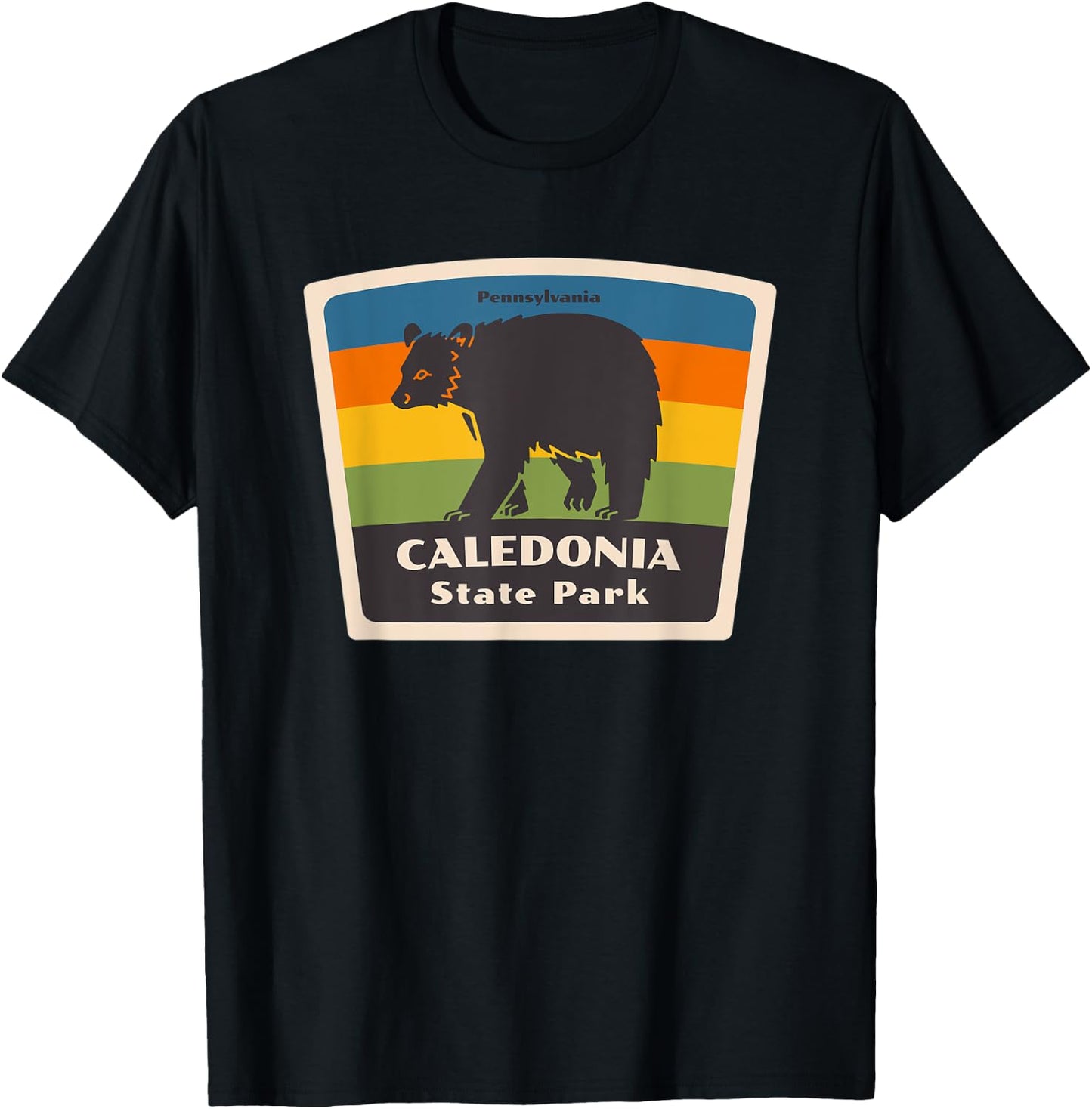 Retro Caledonia State Park Pennsylvania Bear PA Souvenir T-Shirt - T-Shirt | Black