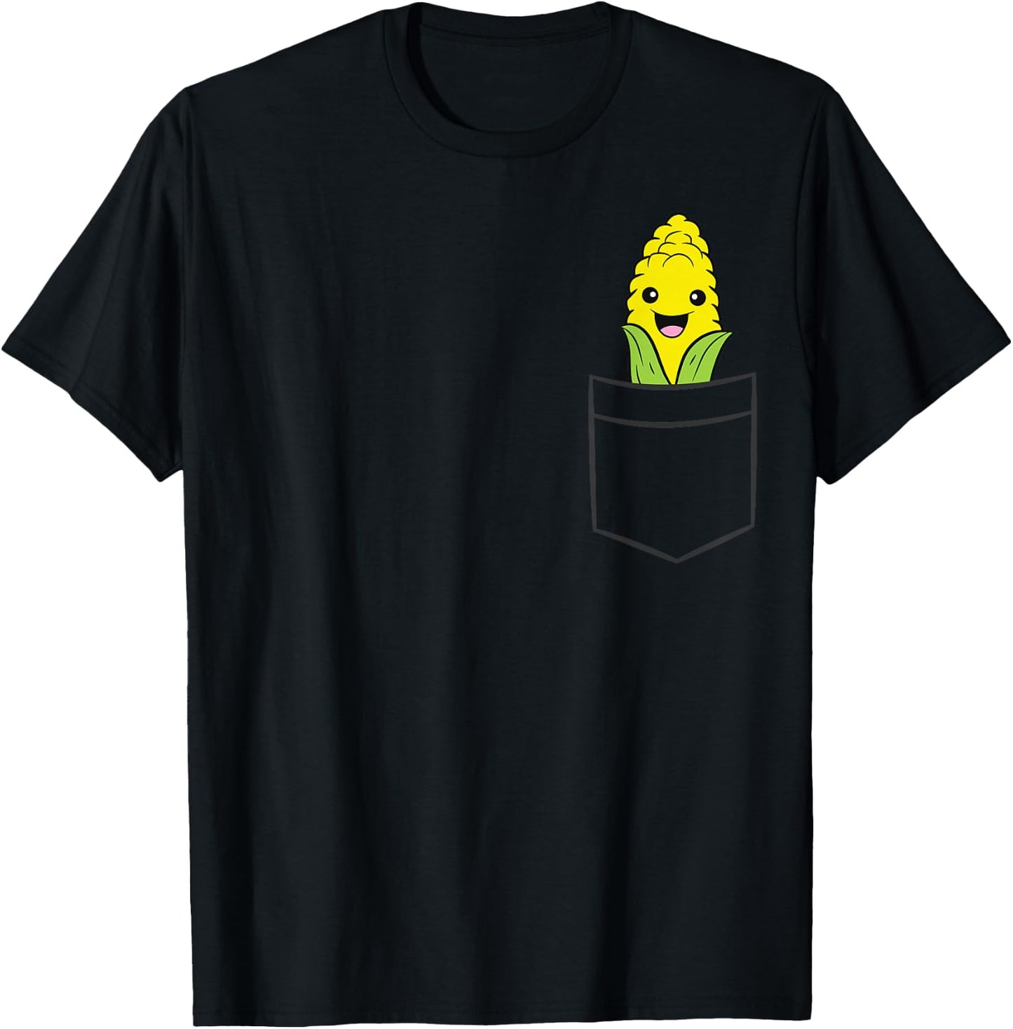 Sweet Corn In The Pocket Vegetable Cute Corn T-Shirt - T-Shirt | Black