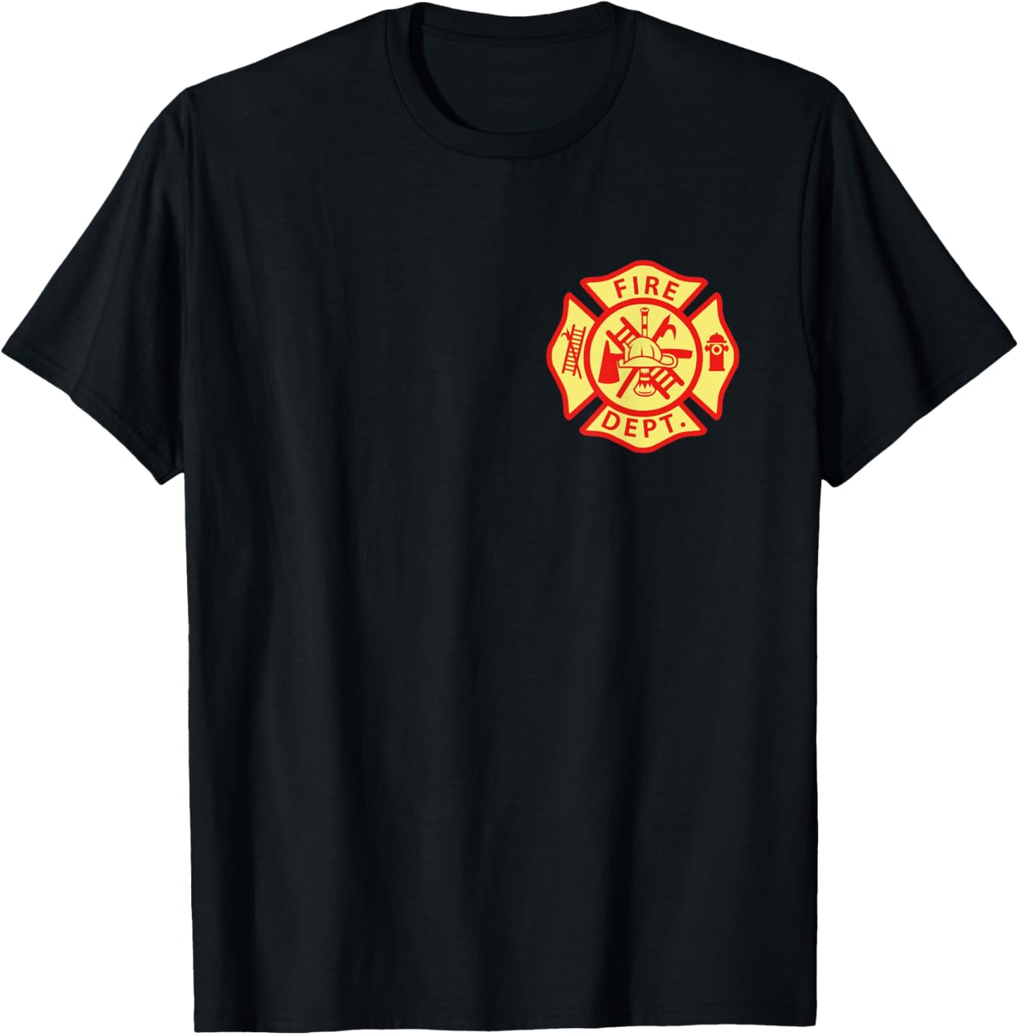 Fire Department Logo Uniform Fireman Symbol Firefighter Gear T-Shirt - T-Shirt | Black