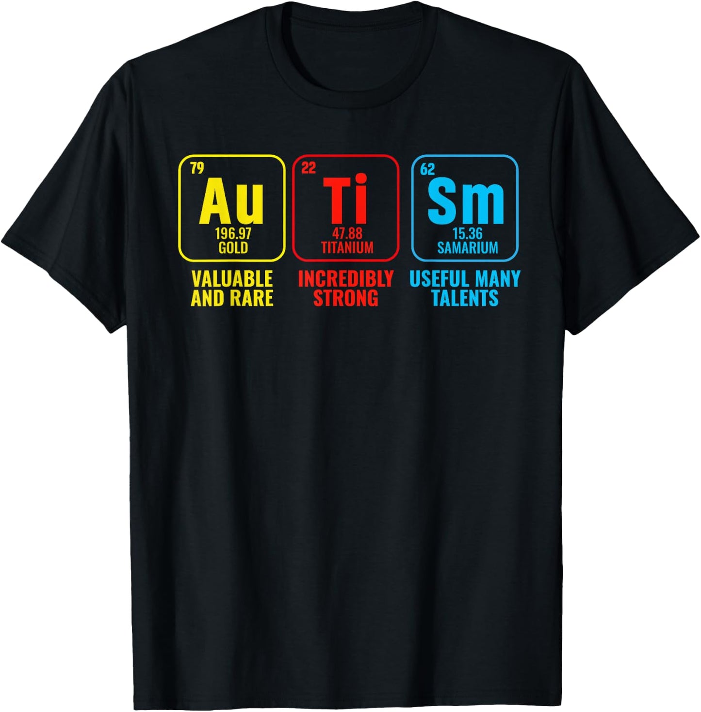Autism Elements Periodic Table Awareness ASD Men Women T-Shirt - T-Shirt | Black