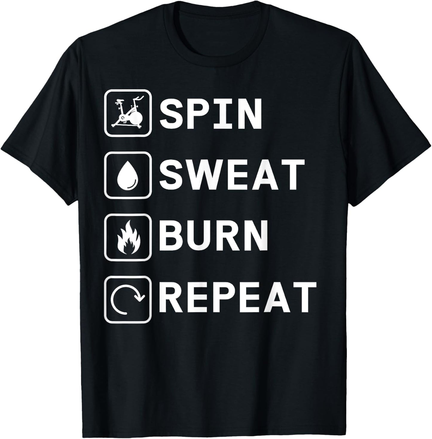 Spinning Class Spin sweat burn repeat Spin T-Shirt - T-Shirt | Black