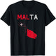 Malta Flag and Map T-Shirt - T-Shirt | Black