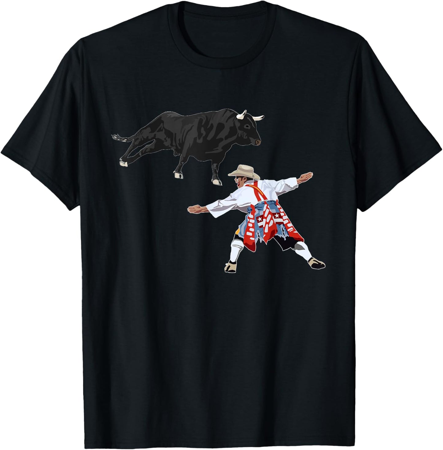 Rodeo Clown Funny Bull Fighting Lover Gag Bullfighter Outfit T-Shirt - T-Shirt | Black
