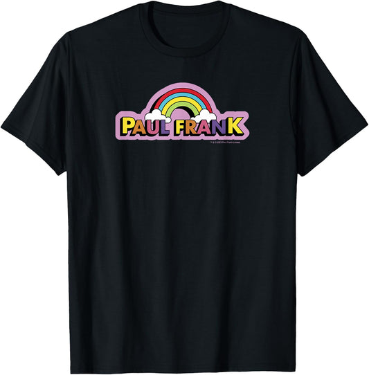 Paul Frank Multi Colored Rainbow Vintage Text Logo T-Shirt - T-Shirt | Black
