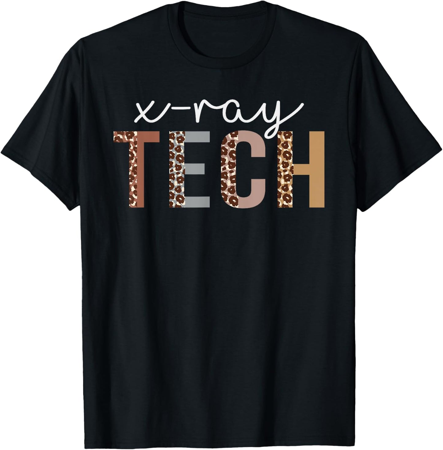 Leopard X-ray Tech Appreciation healthcare workers T-Shirt - T-Shirt | Black