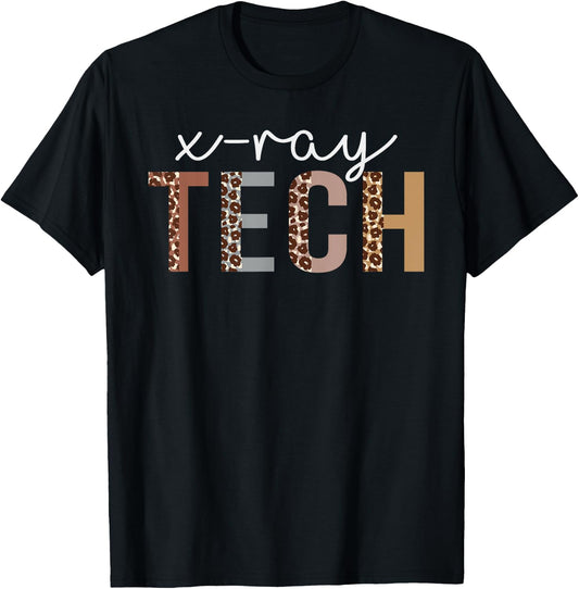 Leopard X-ray Tech Appreciation healthcare workers T-Shirt - T-Shirt | Black