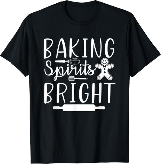 Baking Spirits Bright Holiday Family Matching Christmas T-Shirt - T-Shirt | Black