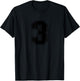 Number #3 Black Sports Number T-Shirt - T-Shirt | Black