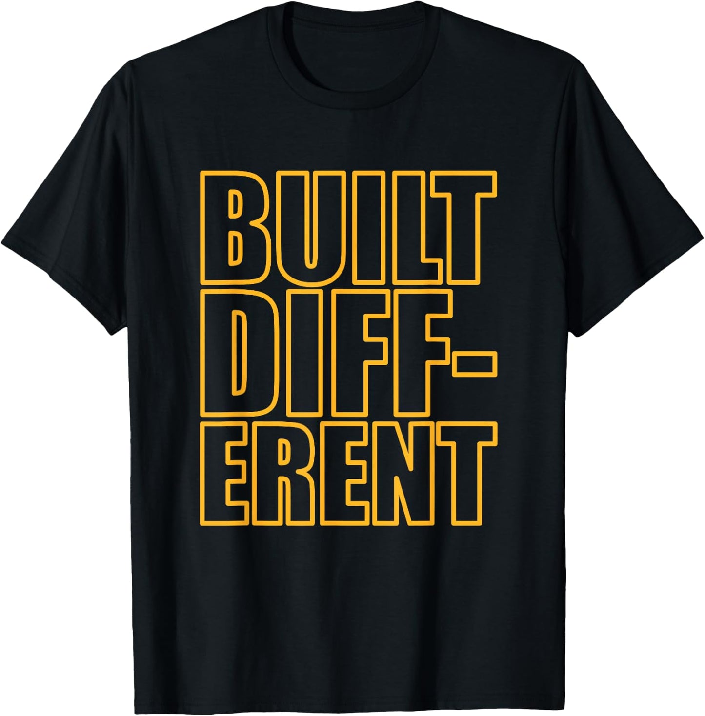 Concrete And Luxury Built Different Laser Orange T-Shirt - T-Shirt | Black