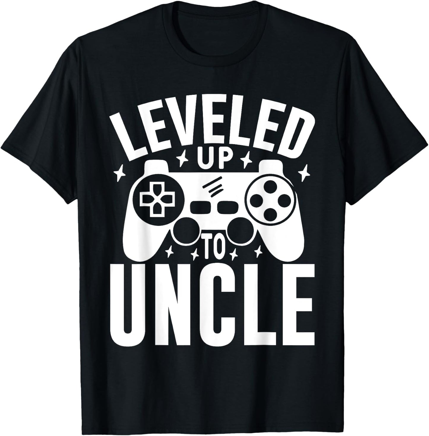 Leveled Up To Uncle & Uncle Pregnancy Announcement Gamer T-Shirt - T-Shirt | Black