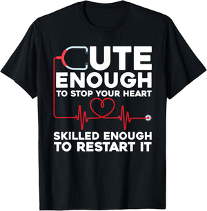Funny Nurse Design Women Registered Nurse Nursing T-Shirt - T-Shirt | Black