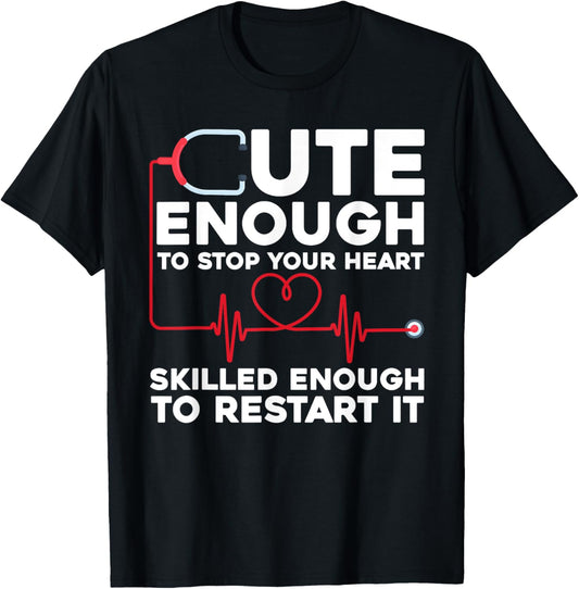 Funny Nurse Design Women Registered Nurse Nursing T-Shirt - T-Shirt | Black