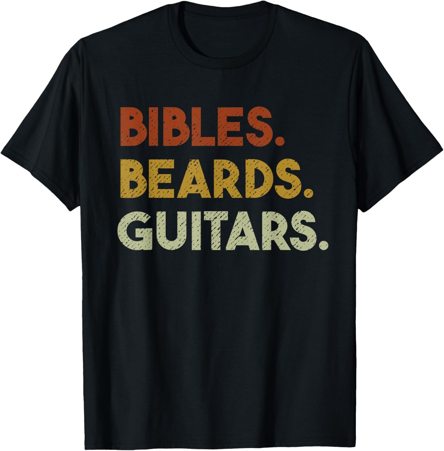 Bibles Beards Guitars - Christian Men Guitar Worship T-Shirt - T-Shirt | Black