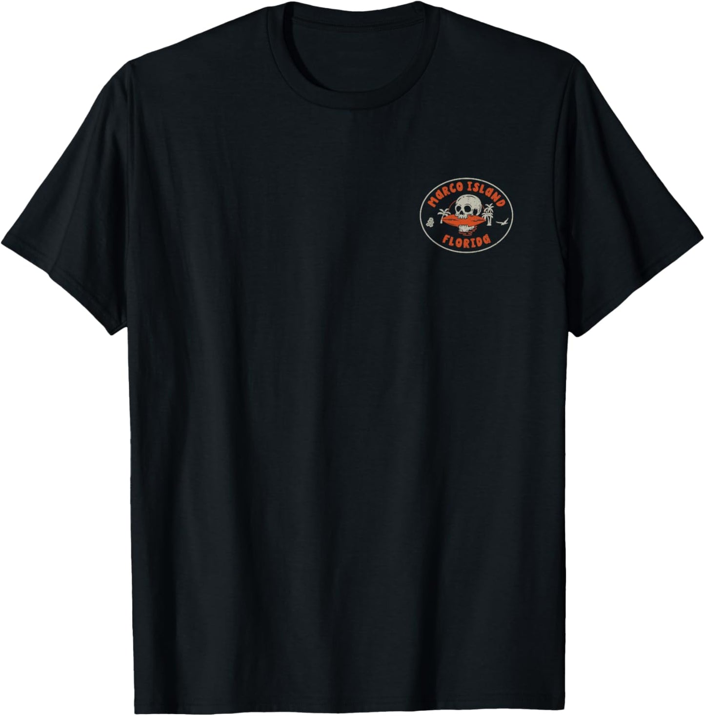 Marco Island Florida FL Vintage Surf Beach Front & Back Women T-Shirt - T-Shirt | Black