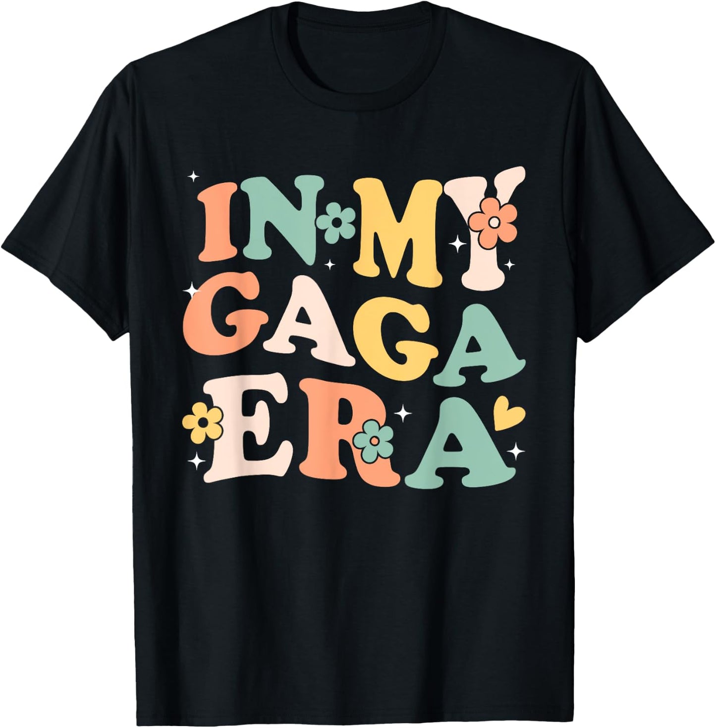 In My Gaga Era Funny Sarcastic Groovy Retro Mothers Day T-Shirt - T-Shirt | Black