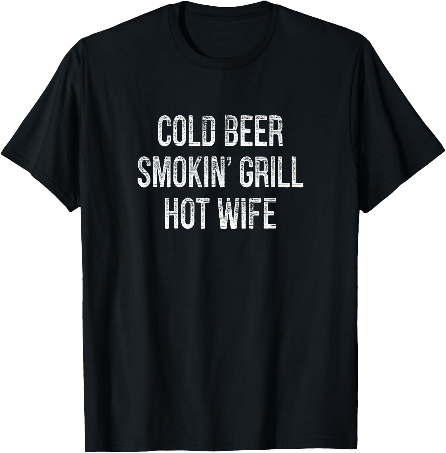 Cold Beer - Smokin' Grill - Hot Wife - Retro Style T-Shirt - T-Shirt | Black