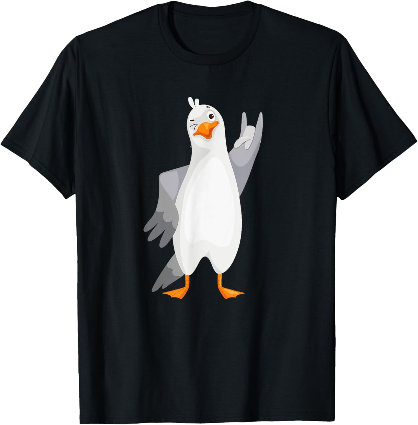 Funny Sea Gull Bird Summer Beach Gift Women Kids T-Shirt - T-Shirt | Black