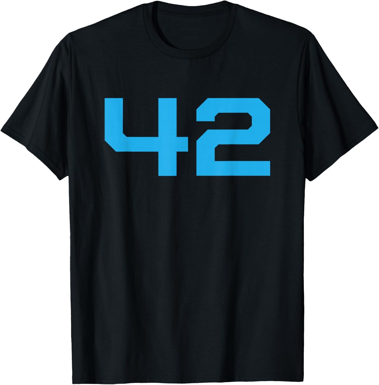 Number #42 Sports Jersey Sky Blue Lucky Number T-Shirt - T-Shirt | Black