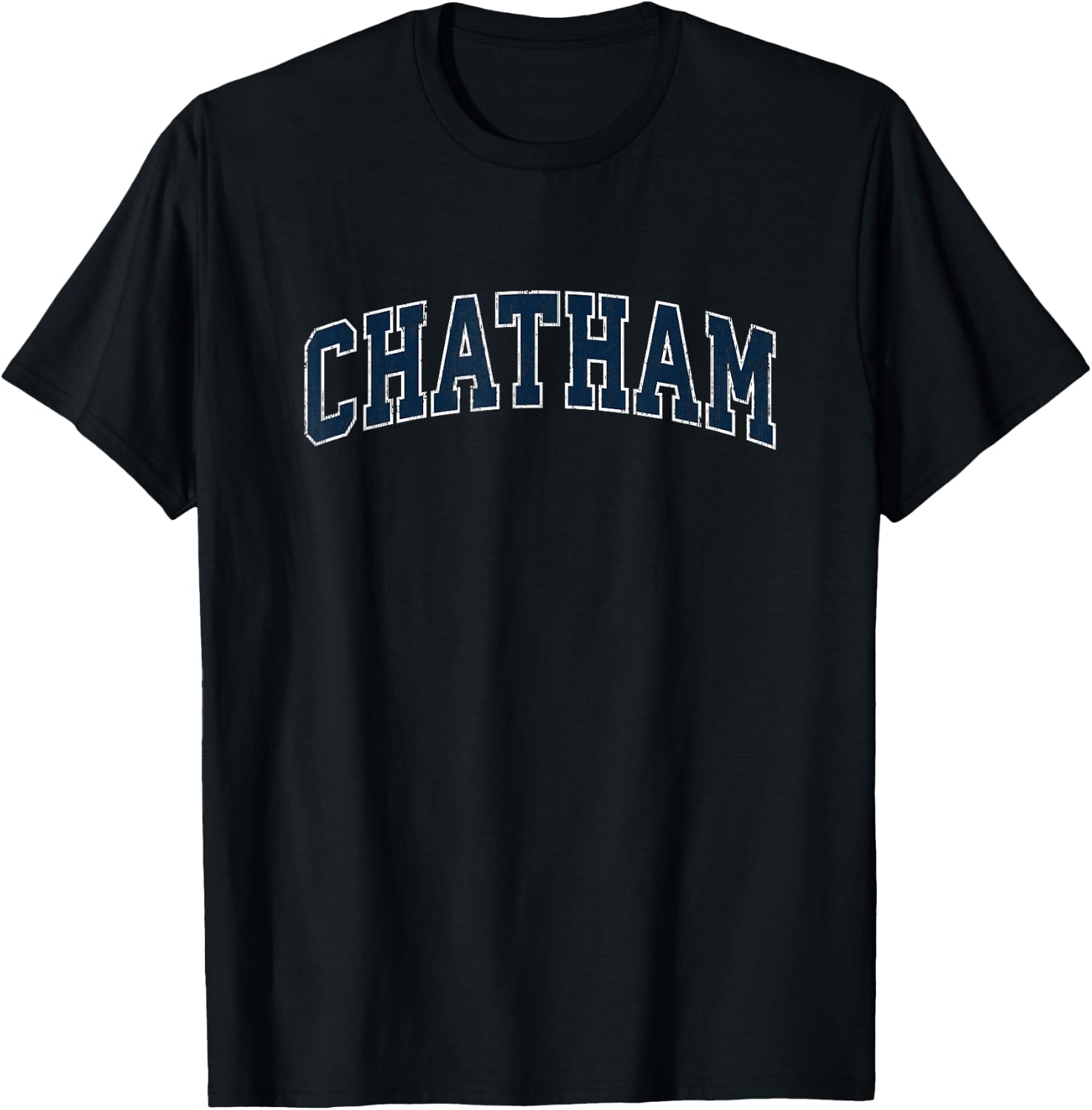 Chatham Massachusetts MA Vintage Sports Design Navy Design T-Shirt - T-Shirt | Black
